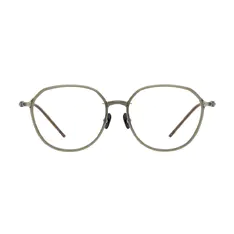 Square Transparent Green Eyeglasses