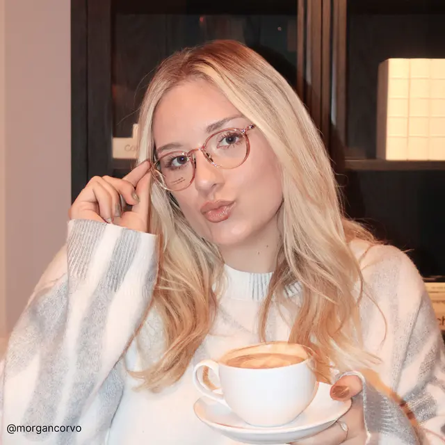 Round Transparent Pink Eyeglasses