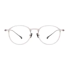 Round Transparent Pink Eyeglasses