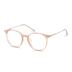 Oval Transparent Pink Eyeglasses