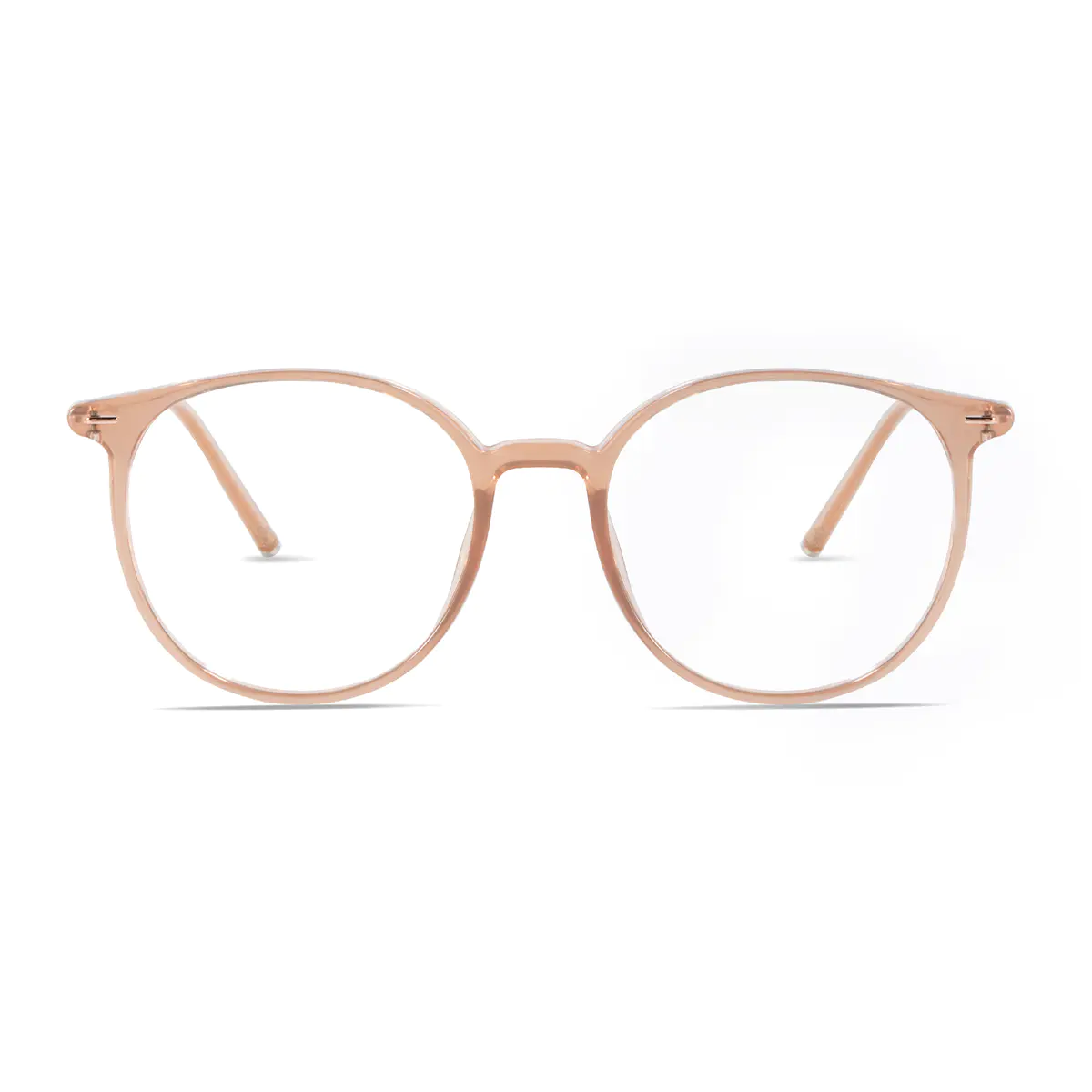 Oval Transparent Pink Eyeglasses