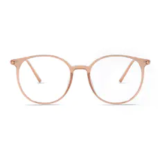 Oval Transparent Pink Eyeglasses
