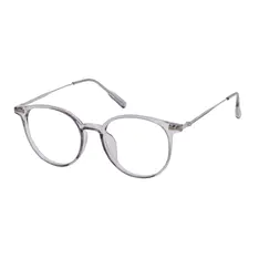 Round Transparent Gray Eyeglasses