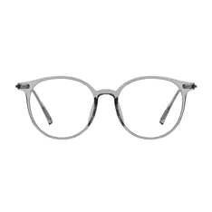 Round Transparent Gray Eyeglasses