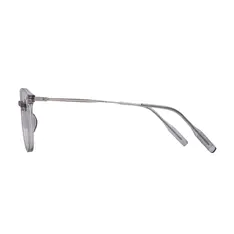 Round Transparent Gray Eyeglasses