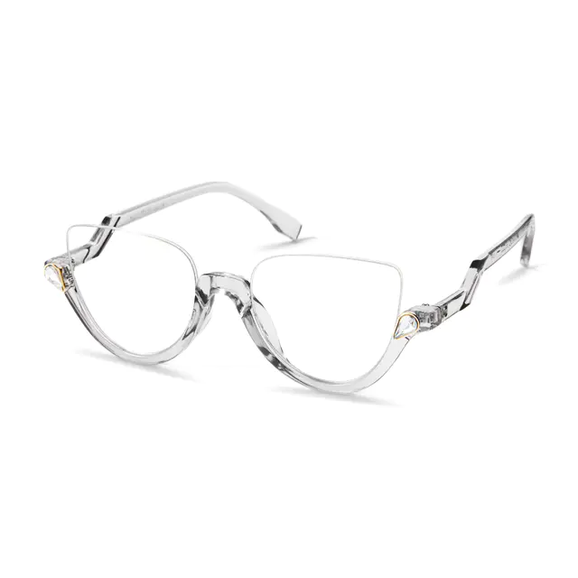 Cat-eye White Eyeglasses