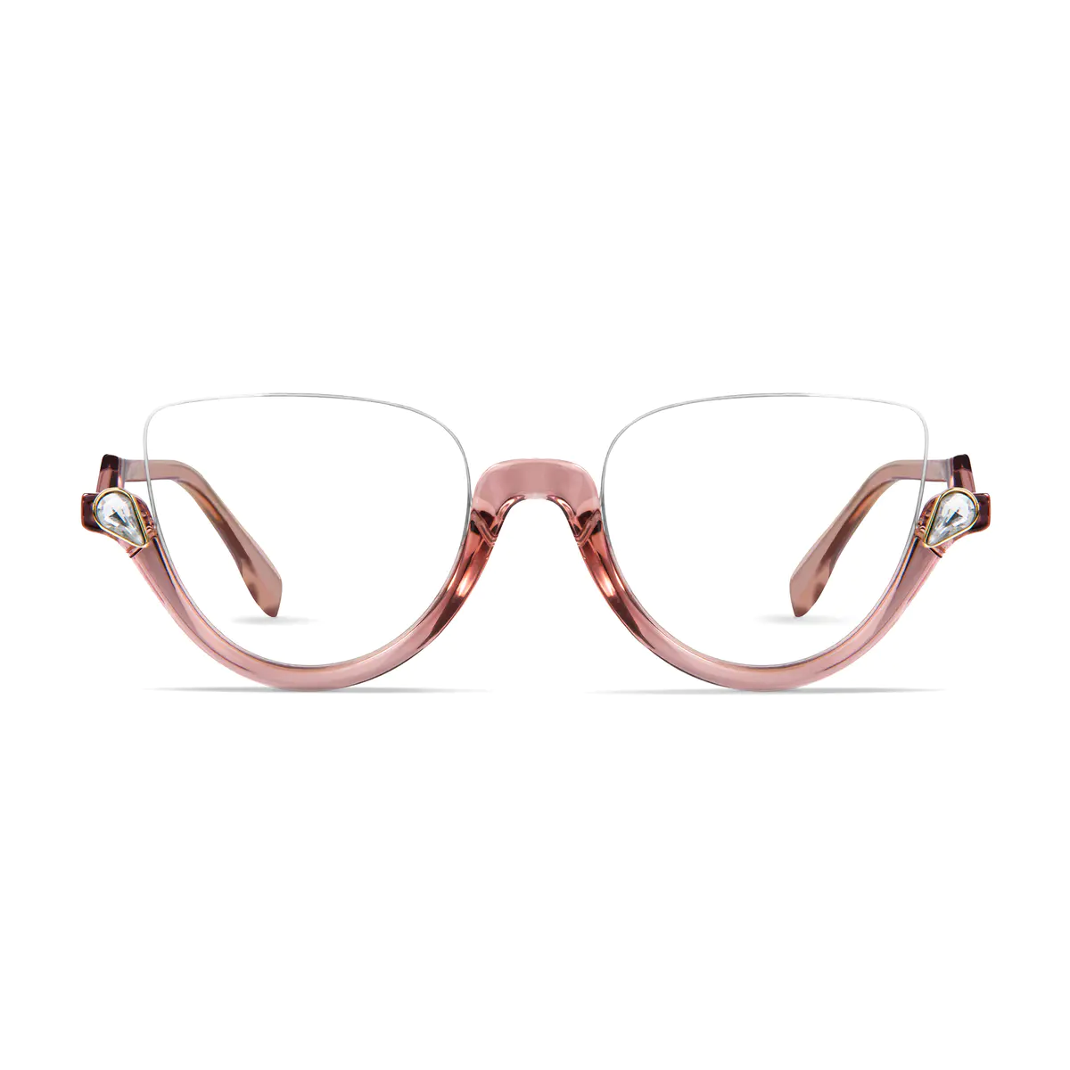 Cat-eye Transparent Pink Eyeglasses