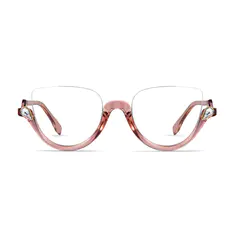 Cat-eye Transparent Pink Eyeglasses