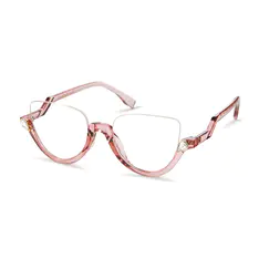 Cat-eye Transparent Pink Eyeglasses