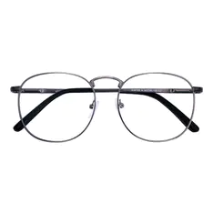 Oval Gray/Silver Eyeglasses