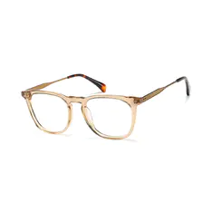 Square Transparent Brown Eyeglasses