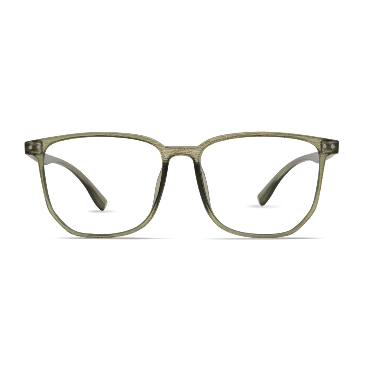 Square Transparent Green Eyeglasses