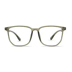Square Transparent Green Eyeglasses