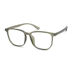 Square Transparent Green Eyeglasses