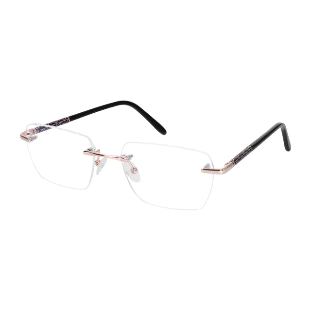 Rectangle Gold Eyeglasses
