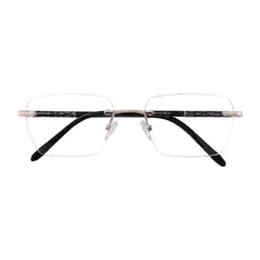 Rectangle Gold Eyeglasses