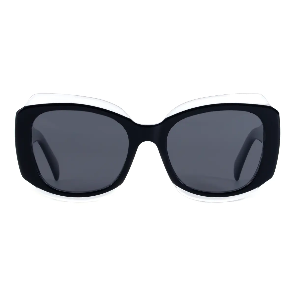 Geometric Black/Clear Sunglasses