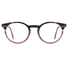 Oval Purple/Tortoiseshell Eyeglasses
