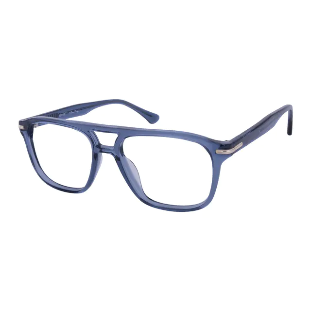 Aviator Transparent Blue Eyeglasses