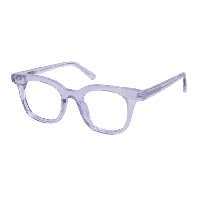 Square Transparent Purple Eyeglasses
