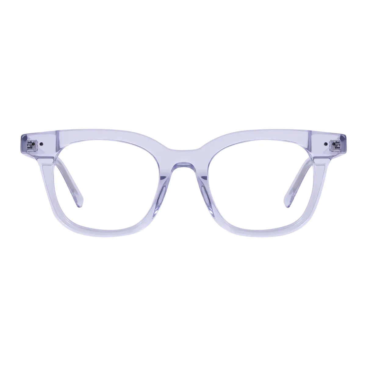 Square Transparent Purple Eyeglasses