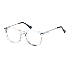 Square Transparent Gray Eyeglasses