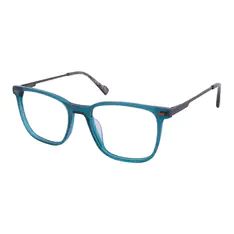 Square Transparent Green Eyeglasses