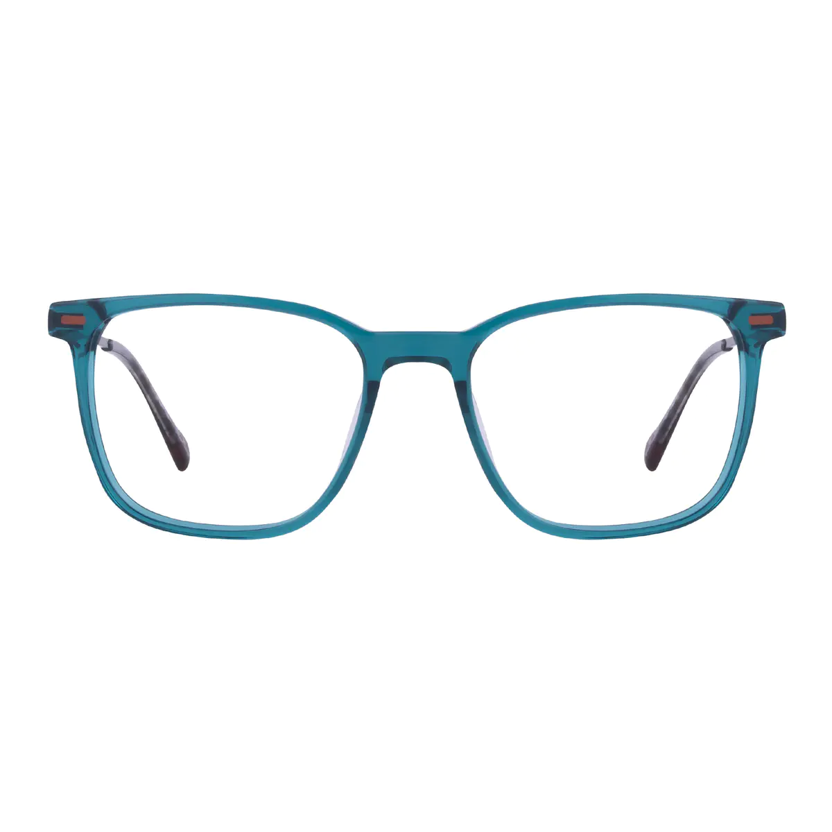 Square Transparent Green Eyeglasses