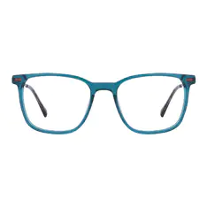 Square Transparent Green Eyeglasses