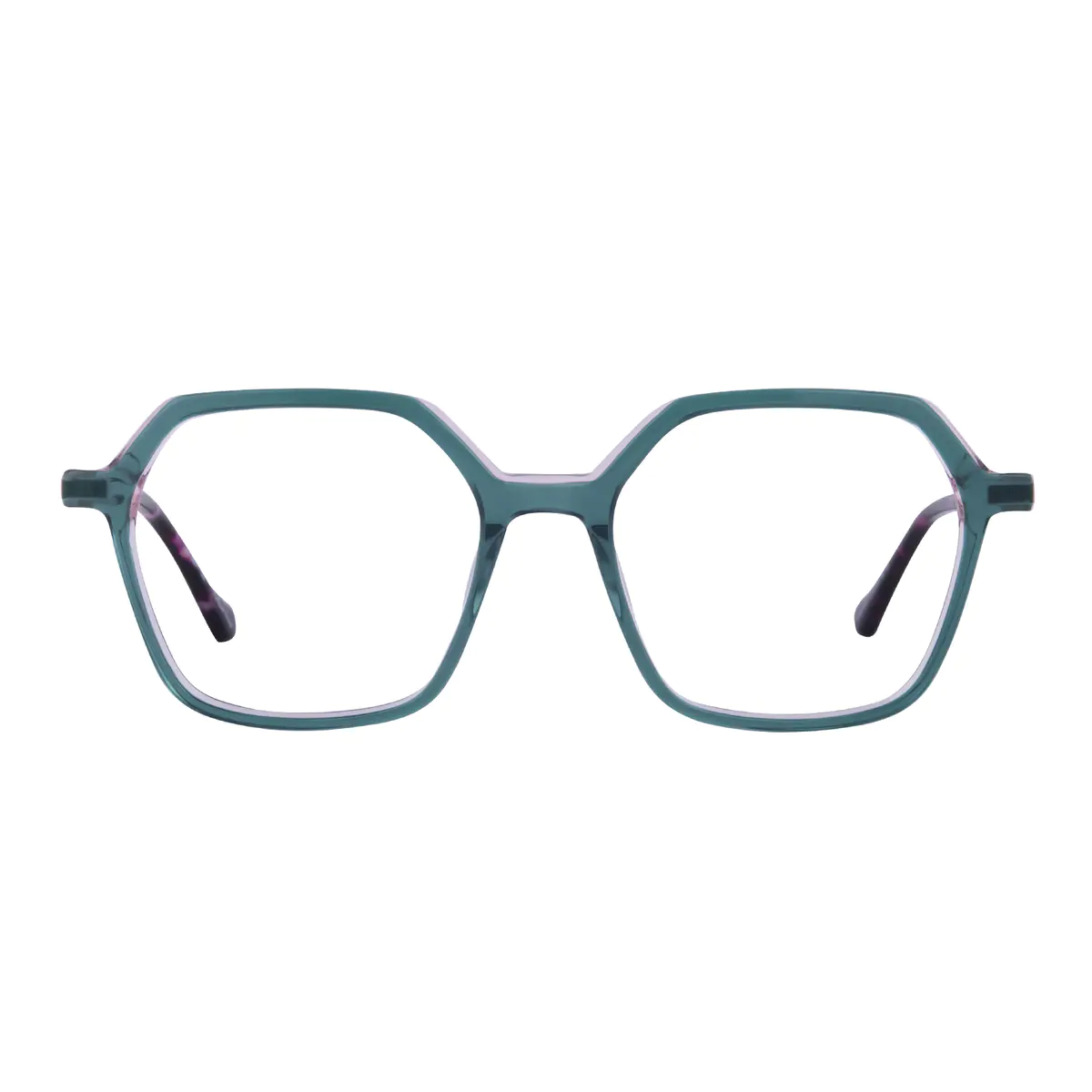 Square Dark Green Eyeglasses