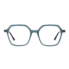 Square Dark Green Eyeglasses