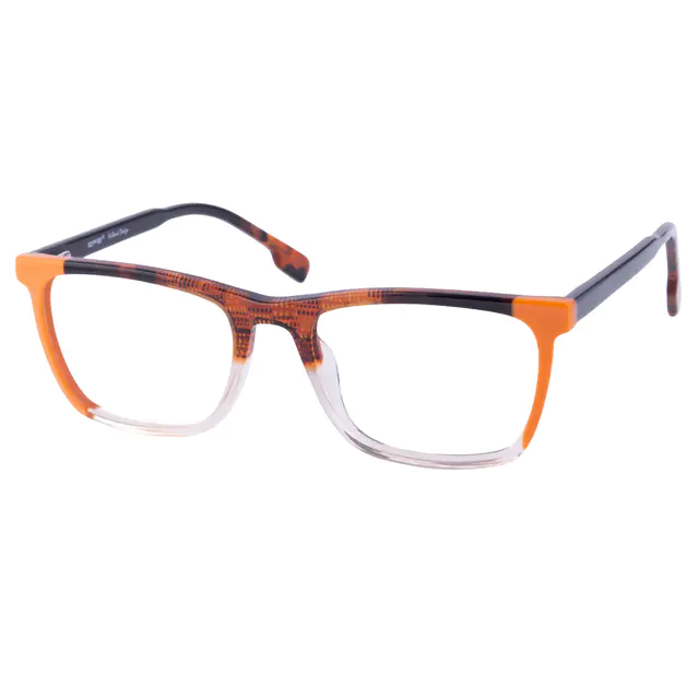 Rectangle Black/Orange Eyeglasses