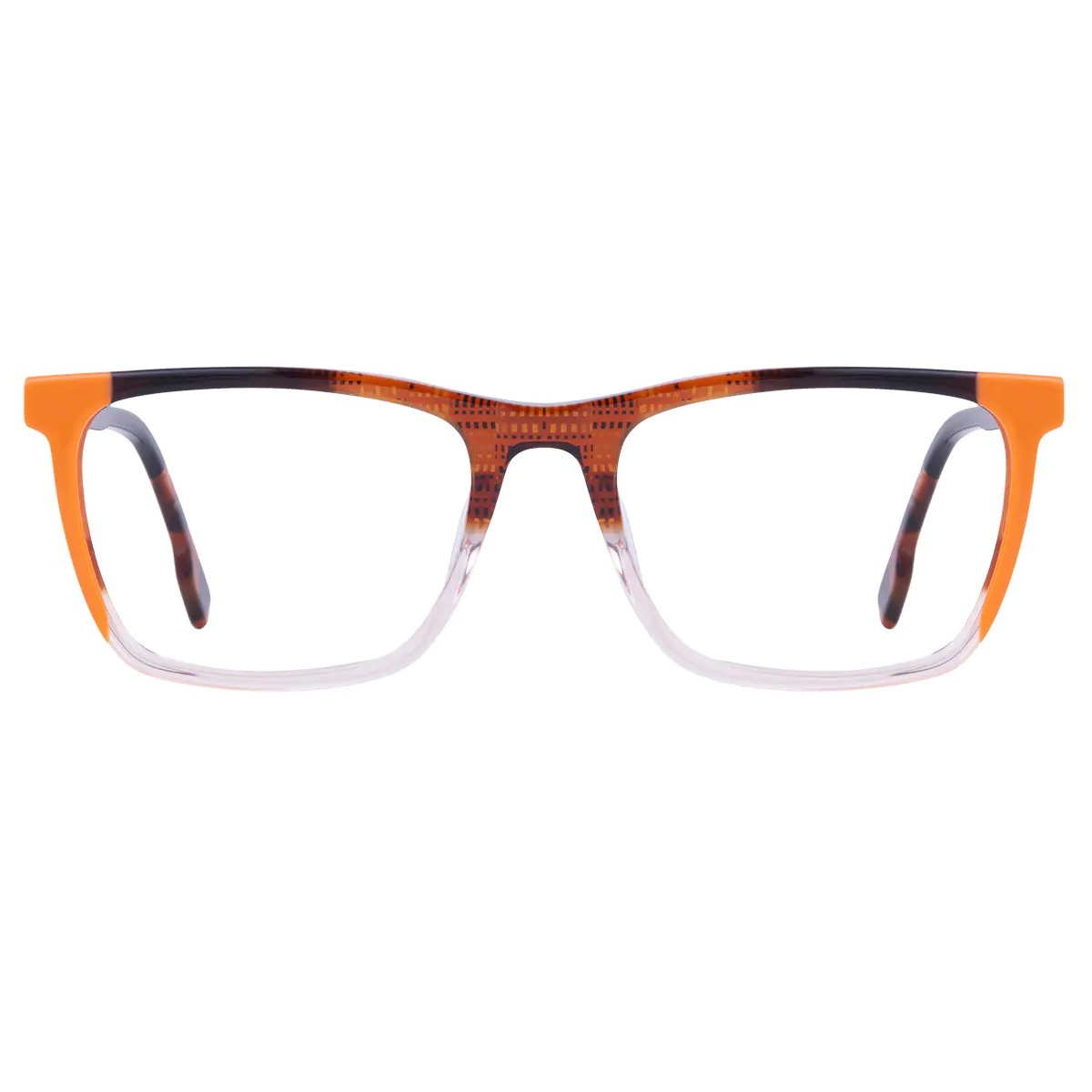 Rectangle Black/Orange Eyeglasses