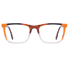 Rectangle Black/Orange Eyeglasses