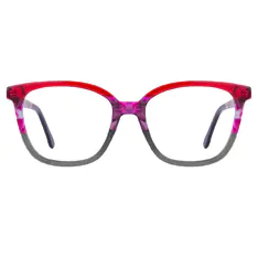 Square Red/Gray Eyeglasses