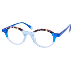 Round Tortoiseshell/Blue Eyeglasses