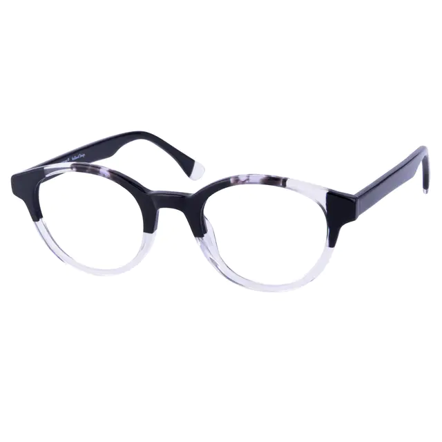 Oval Black/Clear Eyeglasses