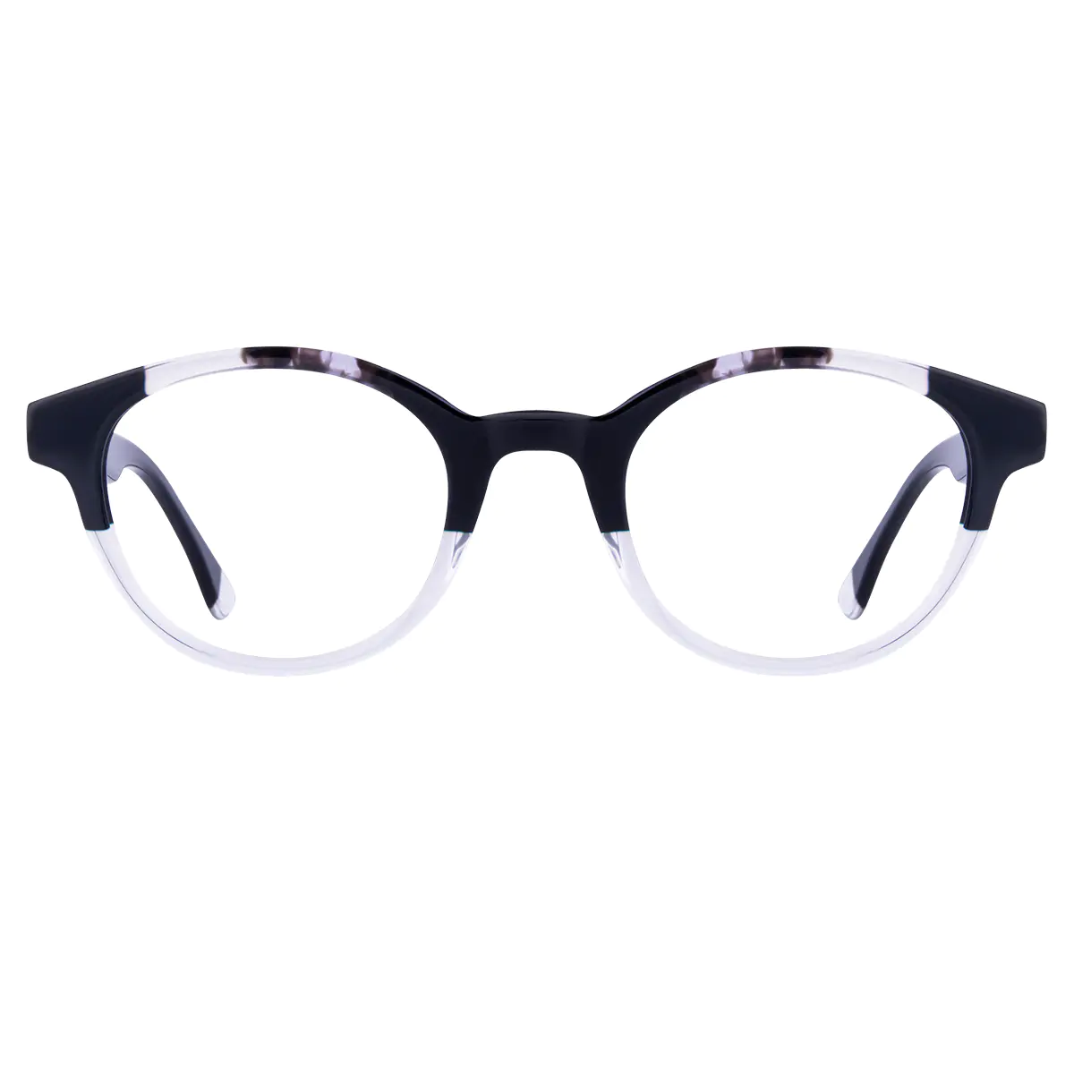 Oval Black/Clear Eyeglasses
