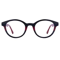 Oval Black/Red Eyeglasses
