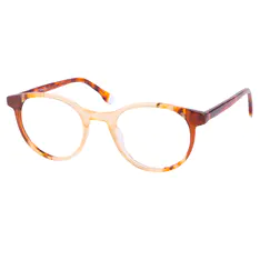 Oval Yellow/Tortoiseshell Eyeglasses