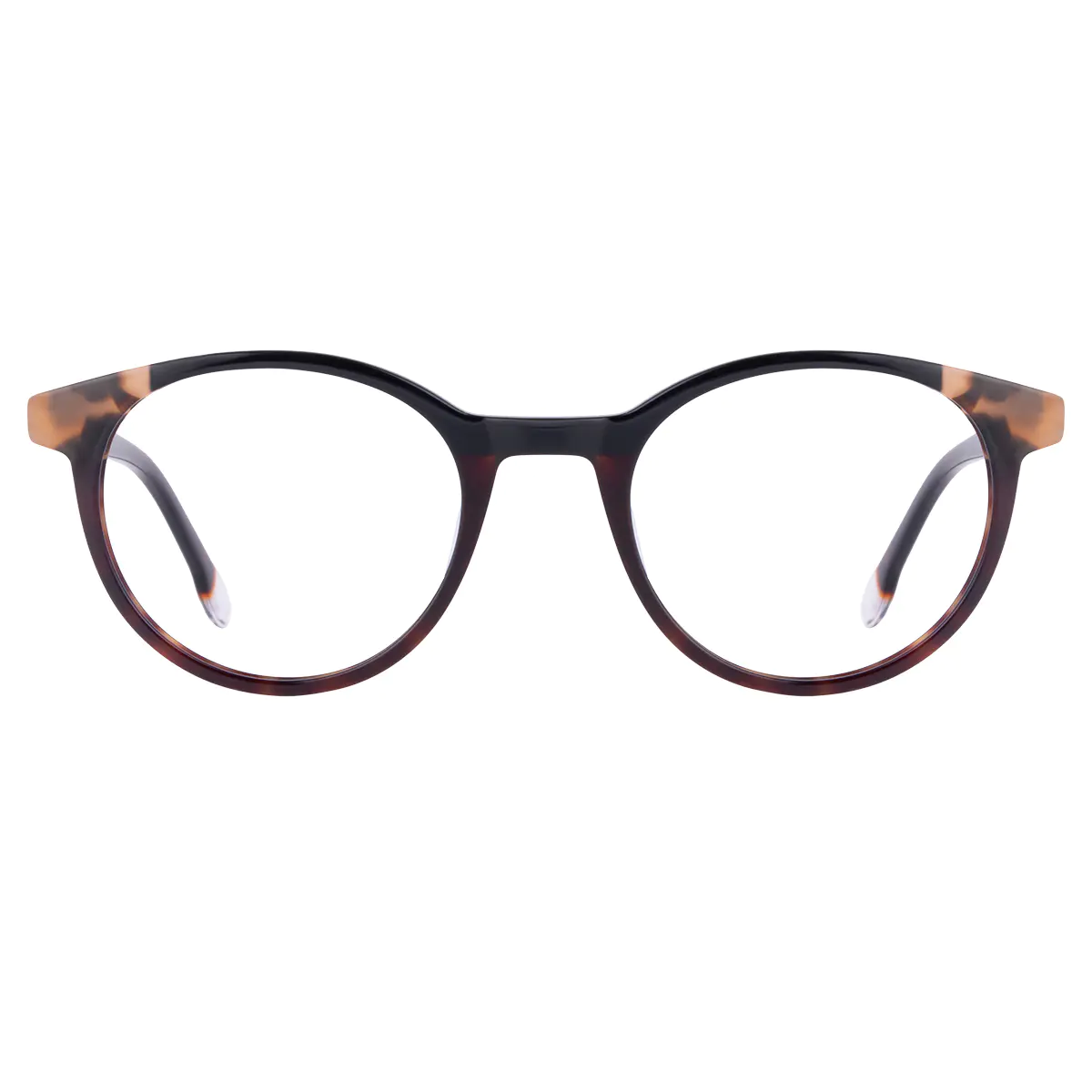 Round Black/Tortoiseshell Eyeglasses