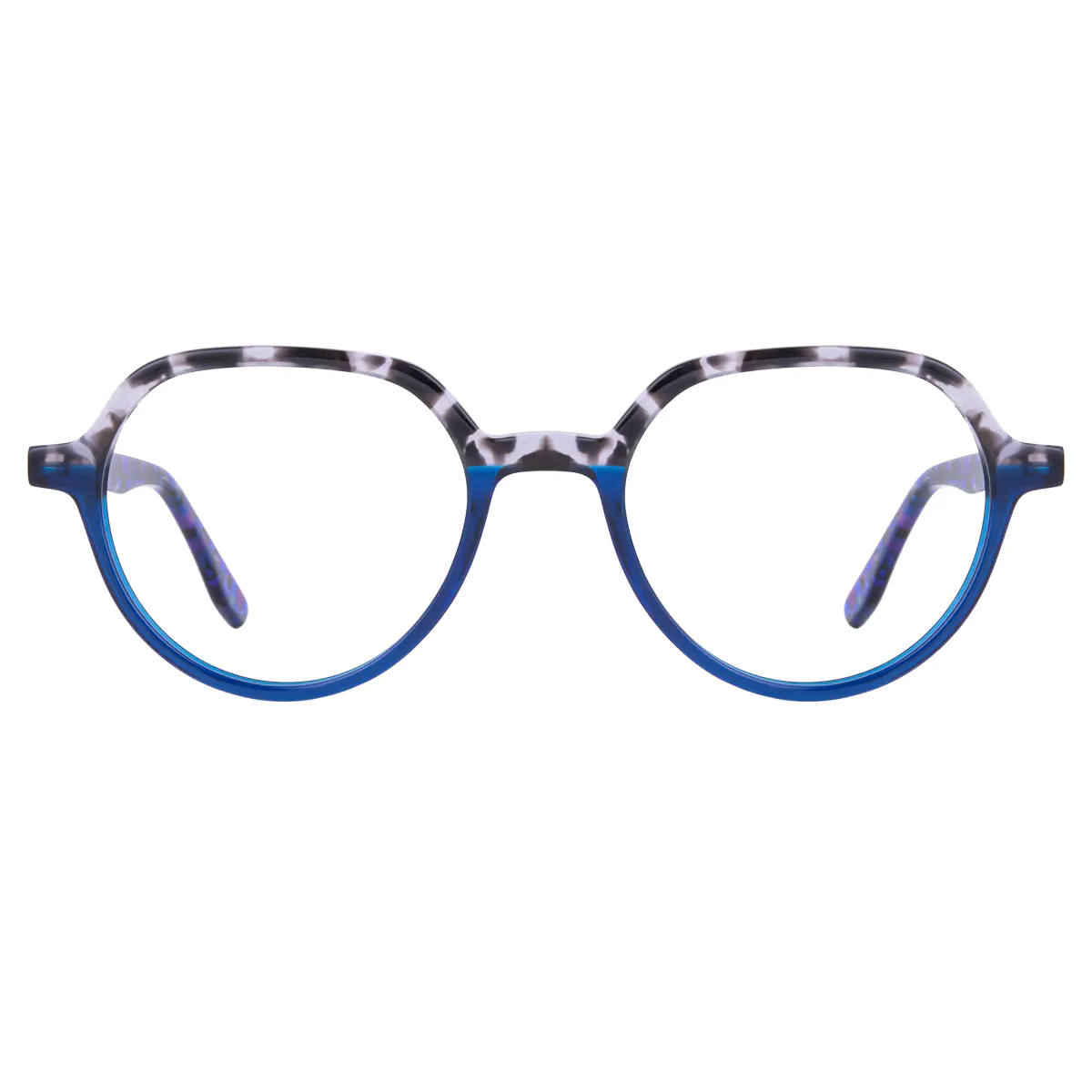 Round Blue Eyeglasses
