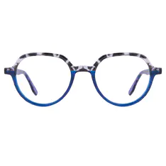 Round Blue Eyeglasses