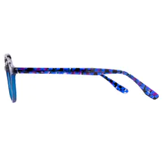 Round Blue Eyeglasses