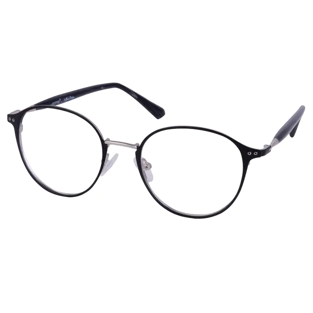 Round Black/Silver Eyeglasses