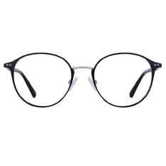 Round Black/Silver Eyeglasses