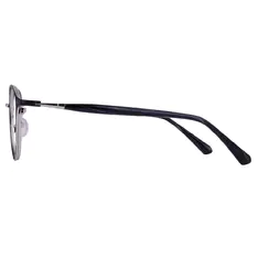 Round Black/Silver Eyeglasses