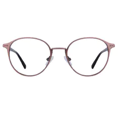 Round Brown/Gold Eyeglasses
