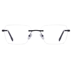 Square Black/Silver Eyeglasses