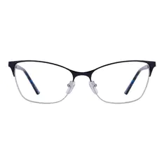 Browline Black/Silver Eyeglasses